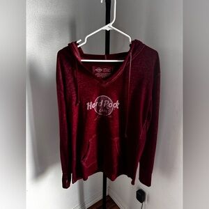 Hard Rock Cafe Burgundy Red  Hoodie